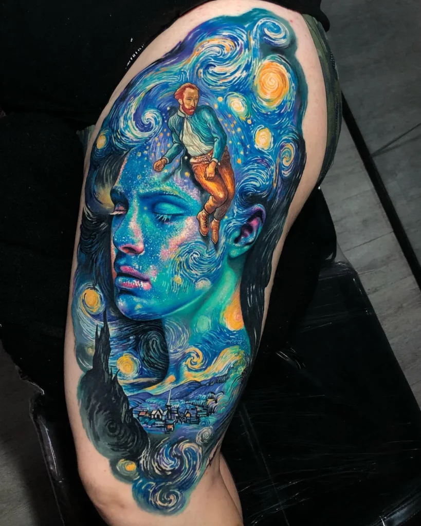 Surrealism Portrait Starry Night Thigh